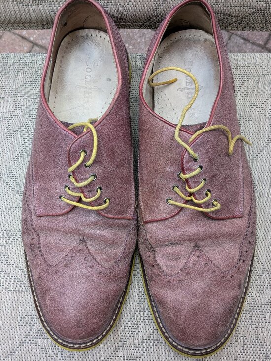 Cole Haan Wingtip Purple Oxfords Neon Soles C11427 K12 Mens SZ 11 M Air